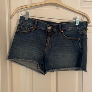Dark blue loft jean shorts